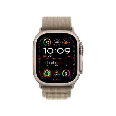 Фото 2 — Apple Watch Ultra 2 49 мм, корпус из титана, ремешок Alpine (L) Оливковый