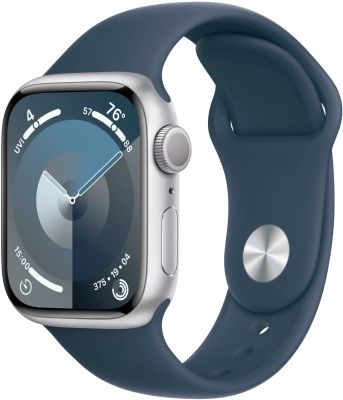 Фото 1 — Apple Watch Series 9 45 мм Серебро, спортивный ремешок