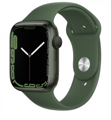 Фото 1 — Apple Watch Series 7 45 мм Зеленый, спортивный ремешок цвета Зеленый