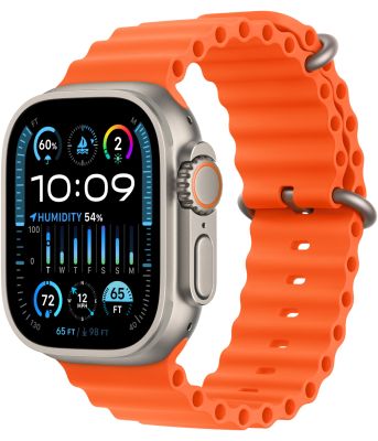 Фото 1 — Apple Watch Ultra 2 49 мм, корпус из титана, ремешок Ocean Оранжевый